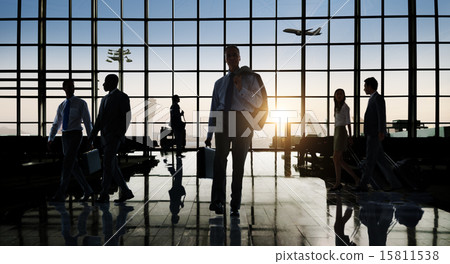Back Lit Business People Traveling Airport Passenger Concept 15811538