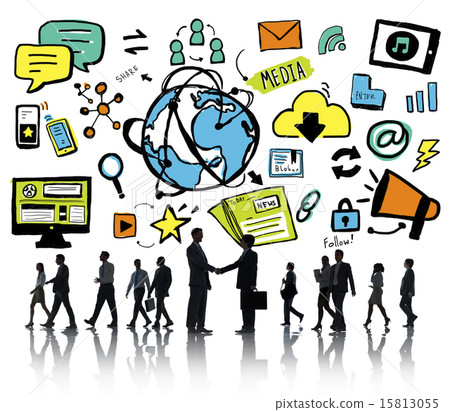 Business People Media Global Communication Partnership Concept 15813055