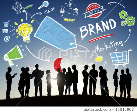 Back Lit Business People Meeting Outdoors Brand Concept 15813908