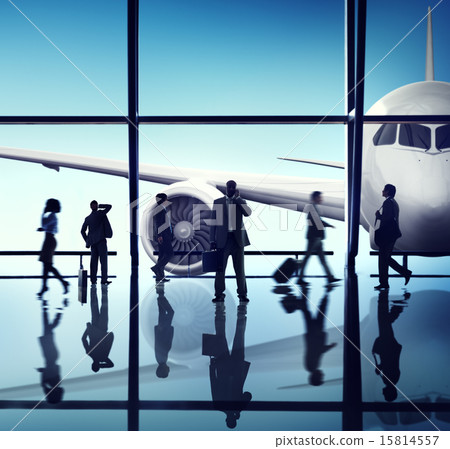 Silhouettes of Business People in the Airport 15814557