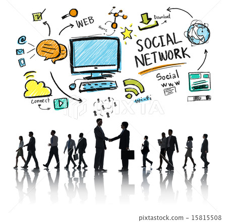 Social Network Social Media Business People Handshake Concept 15815508