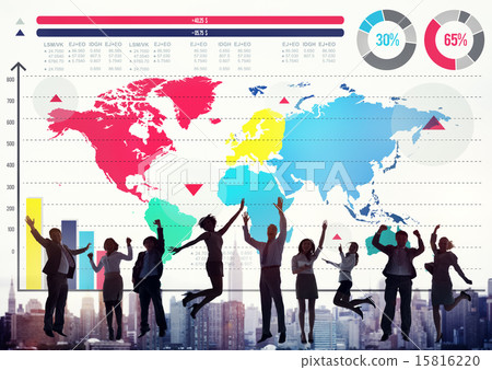 Global Business Graph Growth World Map Concept Global Business Graph Growth World Map Concept 15816220