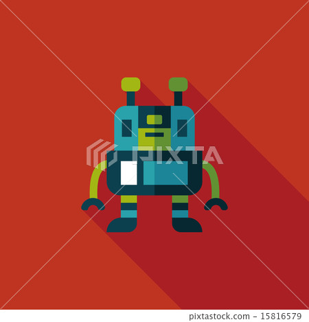 robot flat icon with long shadow,eps10 15816579