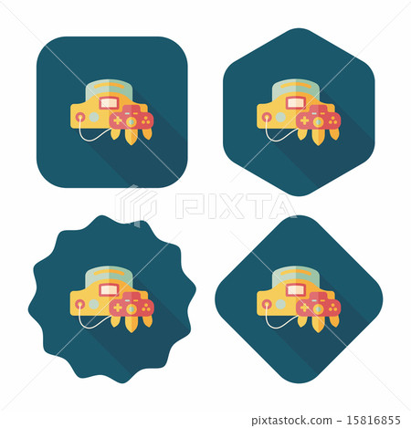 Handheld game consoles flat icon with long shadow,eps10 Handheld game consoles flat icon with long shadow,eps10 15816855