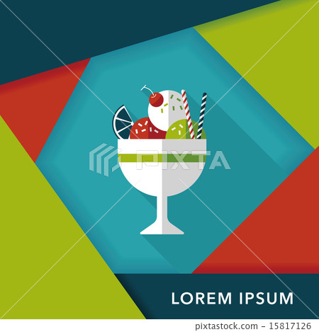 ice cream flat icon with long shadow,eps10 15817126