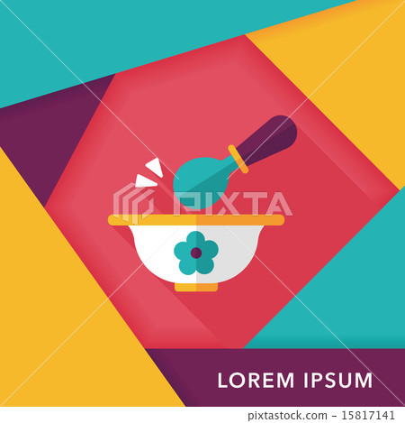 baby food bowl flat icon with long shadow,eps10 15817141