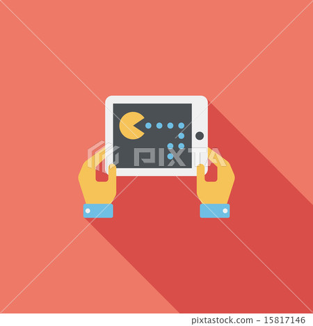 Handheld game consoles flat icon with long shadow,eps10 Handheld game consoles flat icon with long shadow,eps10 15817146