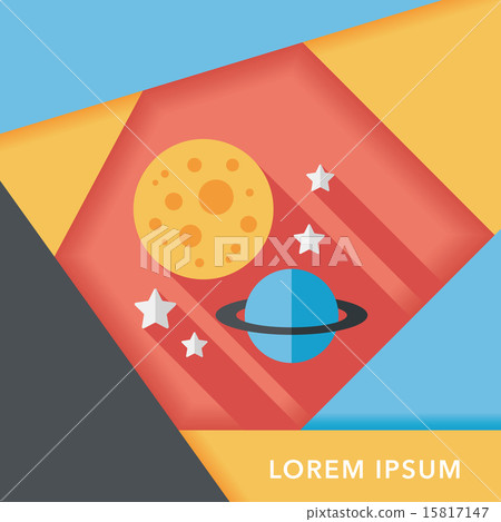 Space planet flat icon with long shadow,eps10 Space planet flat icon with long shadow,eps10 15817147