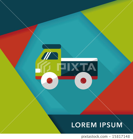 Truck flat icon with long shadow,eps10 15817148