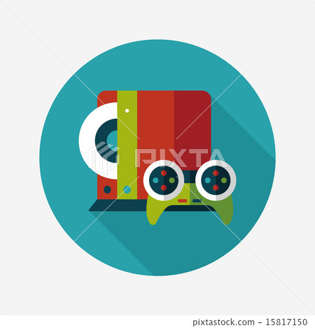 Game consoles flat icon with long shadow,eps10 15817150