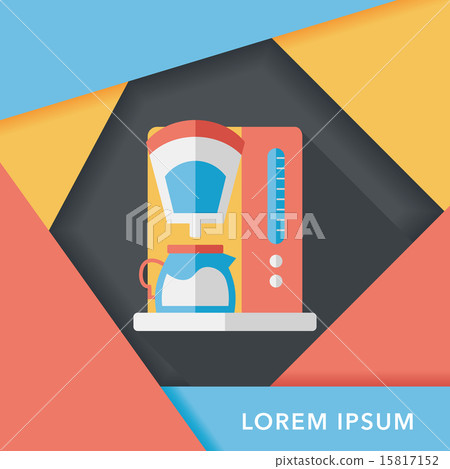 coffee machine flat icon with long shadow,eps10 coffee machine flat icon with long shadow,eps10 15817152
