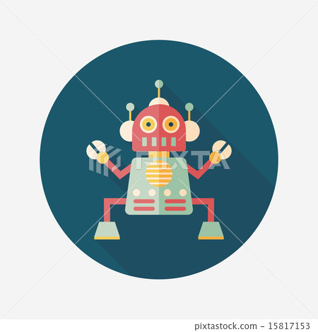 robot flat icon with long shadow,eps10 robot flat icon with long shadow,eps10 15817153