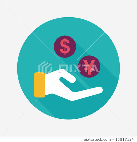 Currency Exchange flat icon with long shadow,eps10 Currency Exchange flat icon with long shadow,eps10 15817154