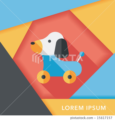 toy dog flat icon with long shadow,eps 10 15817157
