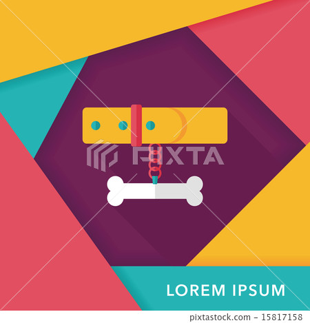 Pet dog chains flat icon with long shadow,eps10 Pet dog chains flat icon with long shadow,eps10 15817158