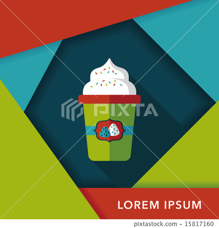 milk cream coffee flat icon with long shadow,eps10 milk cream coffee flat icon with long shadow,eps10 15817160
