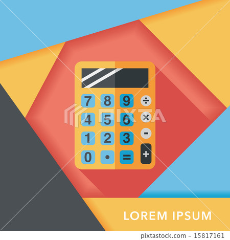 calculator flat icon with long shadow,eps10 calculator flat icon with long shadow,eps10 15817161