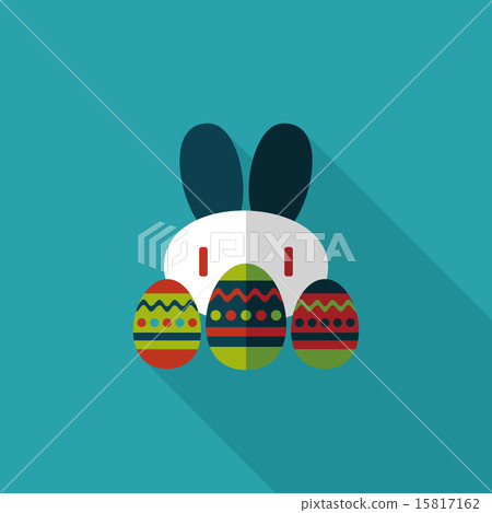 easter bunny flat icon with long shadow,eps10 easter bunny flat icon with long shadow,eps10 15817162