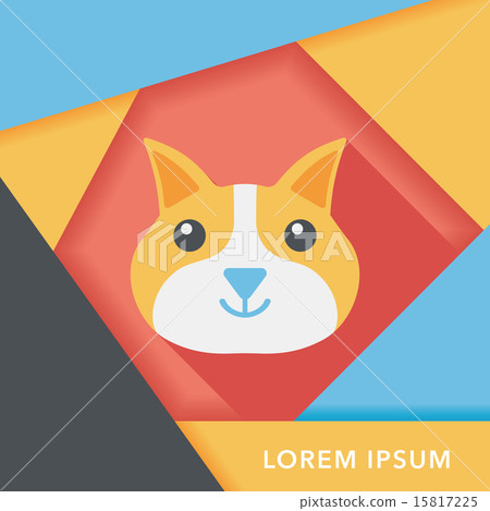 Pet cat flat icon with long shadow,eps10 - Stock Illustration [15817225 ...