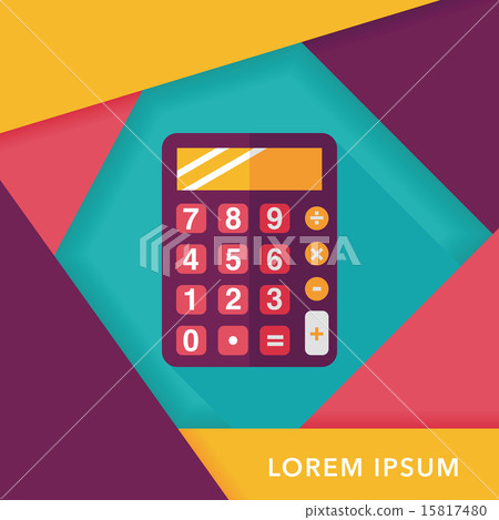 calculator flat icon with long shadow,eps10 15817480