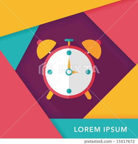 alarm clock flat icon with long shadow,eps10 alarm clock flat icon with long shadow,eps10 15817672