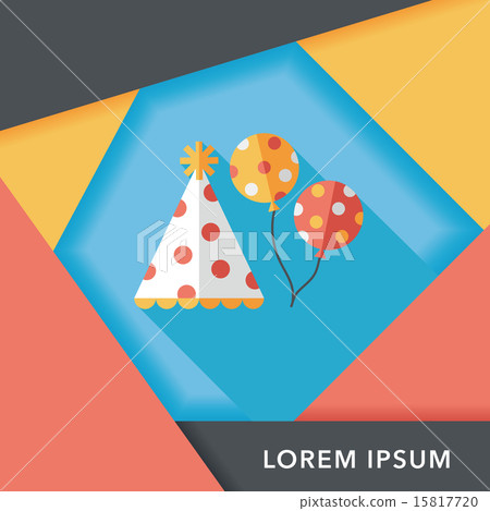 birthday party hat flat icon with long shadow,eps10 15817720