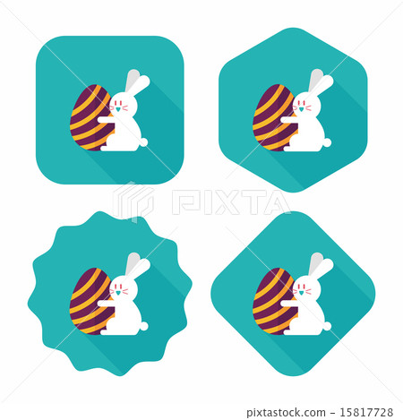 easter bunny flat icon with long shadow,eps10 easter bunny flat icon with long shadow,eps10 15817728