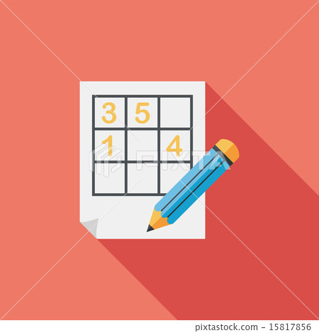 Sudoku flat icon with long shadow,eps10 15817856