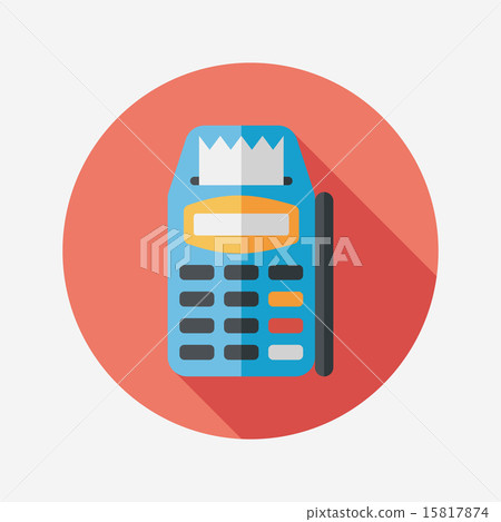 Credit card machine flat icon with long shadow,eps10 15817874