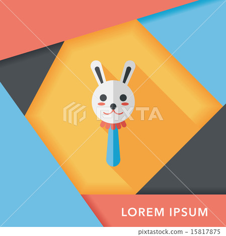 baby rattle flat icon with long shadow,eps10 15817875