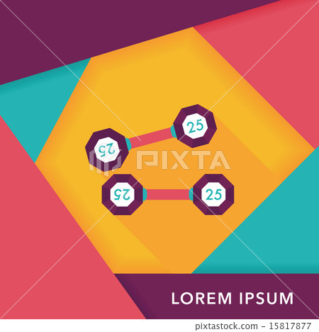 dumbbell flat icon with long shadow,eps10 15817877