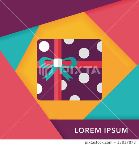 shopping present flat icon with long shadow,eps10 15817878