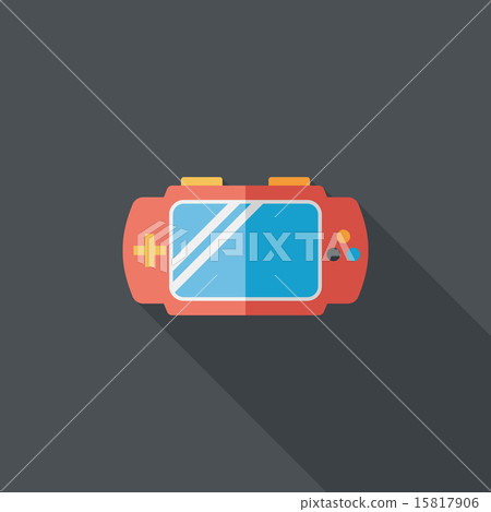 Handheld game consoles flat icon with long shadow,eps10 Handheld game consoles flat icon with long shadow,eps10 15817906