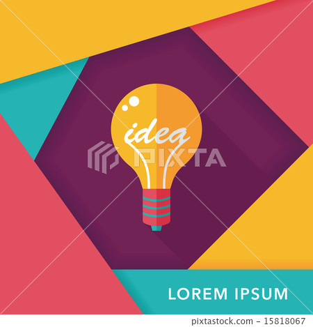 Light bulb flat icon with long shadow,eps10 - Stock Illustration ...
