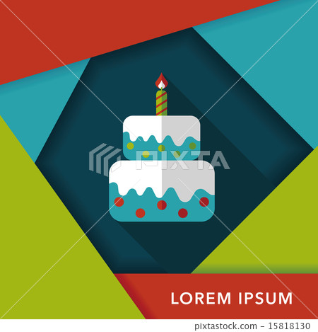 birthday cake flat icon with long shadow,eps10 - Stock Illustration ...