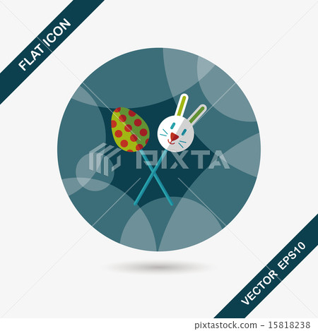 easter lollipop flat icon with long shadow,eps10 easter lollipop flat icon with long shadow,eps10 15818238