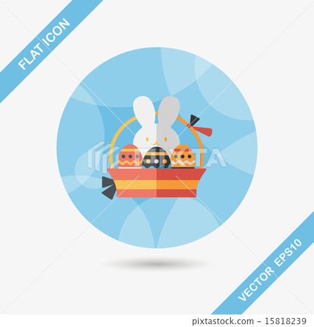 easter bunny flat icon with long shadow,eps10 15818239