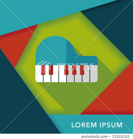 piano flat icon with long shadow,eps10 15818281