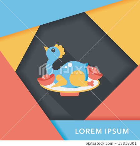 Chinese New Year flat icon with long shadow,eps10, Chinese Chick 15818301