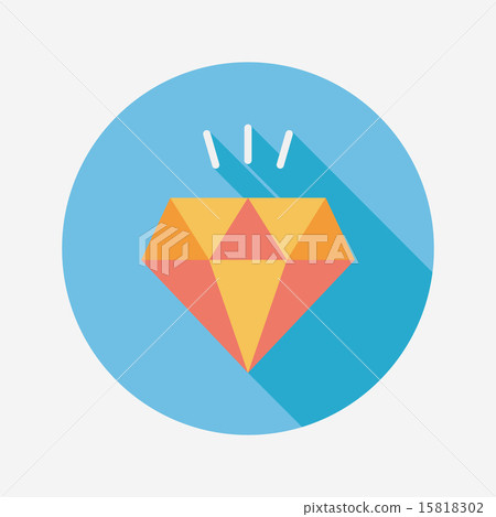 diamond flat icon with long shadow,eps10 15818302