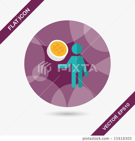 person holding money flat icon with long shadow,eps10 15818303