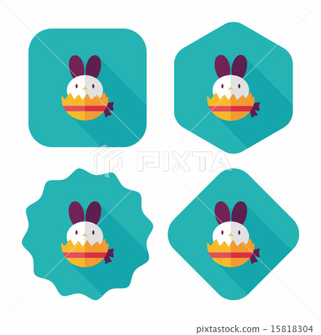 easter bunny flat icon with long shadow,eps10 15818304