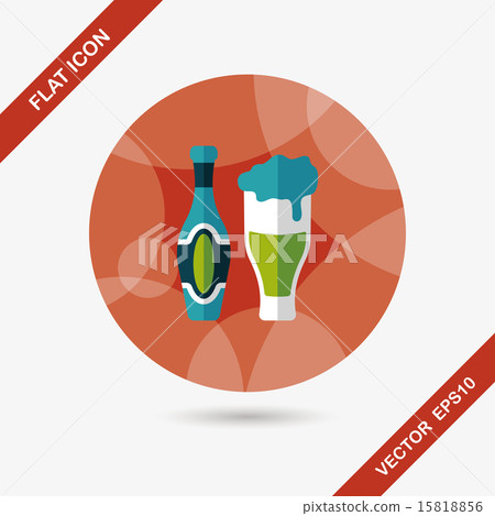 wine flat icon with long shadow,eps10 15818856