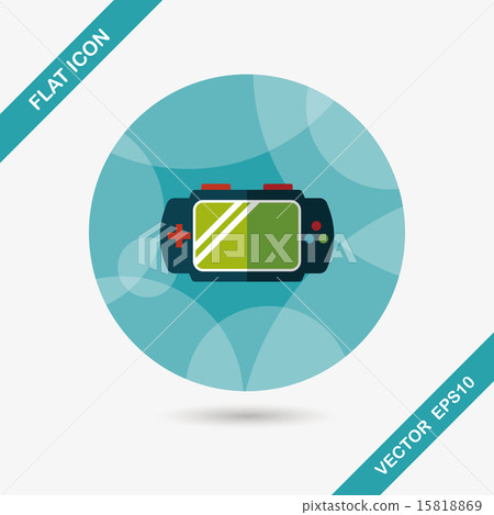 Handheld game consoles flat icon with long shadow,eps10 15818869