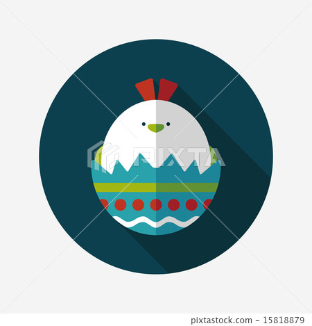 easter egg flat icon with long shadow,eps10 easter egg flat icon with long shadow,eps10 15818879