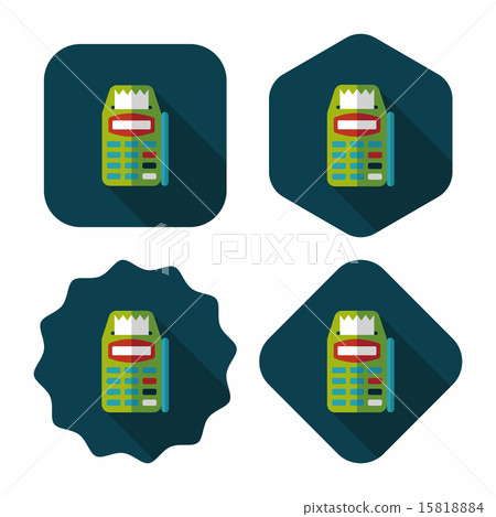 Credit card machine flat icon with long shadow,eps10 Credit card machine flat icon with long shadow,eps10 15818884