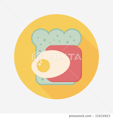 Ham toast flat icon with long shadow,eps10 Ham toast flat icon with long shadow,eps10 15818923