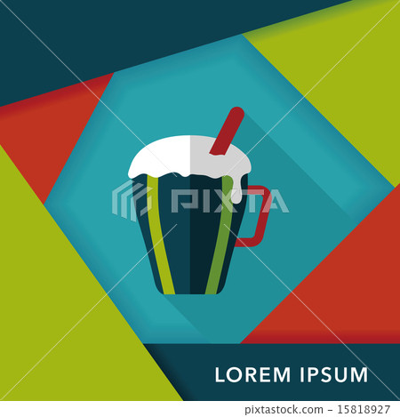 hot milk cream coffee flat icon with long shadow,eps10 15818927