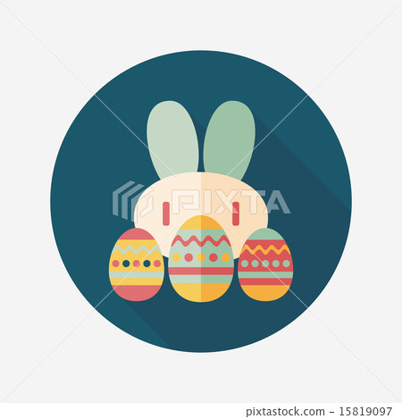 easter bunny flat icon with long shadow,eps10 - Stock Illustration ...