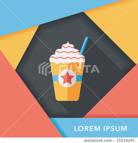 frappucino flat icon with long shadow,eps10 15819205